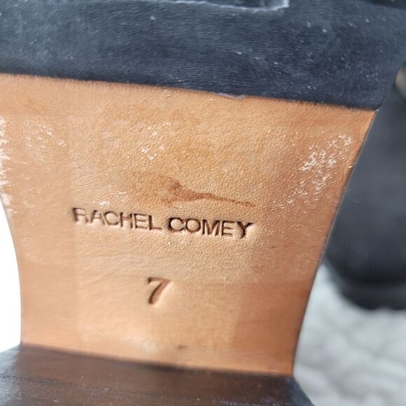 Rachel Comey Rollickc Chunky Heel Boots Women's Size 7 Nubuck Black Suede - Picture 7 of 10
